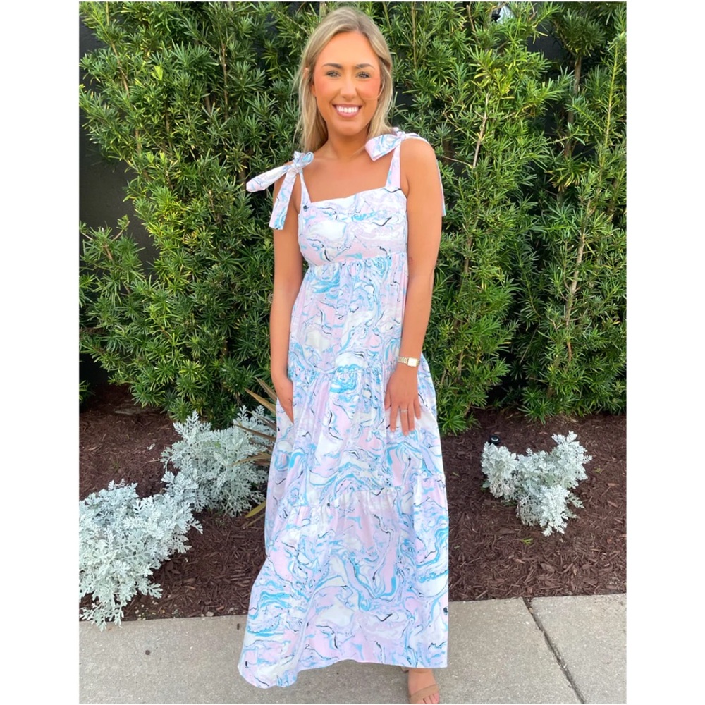 NEW Buddy Love Pastel Swirl Maxi Dress